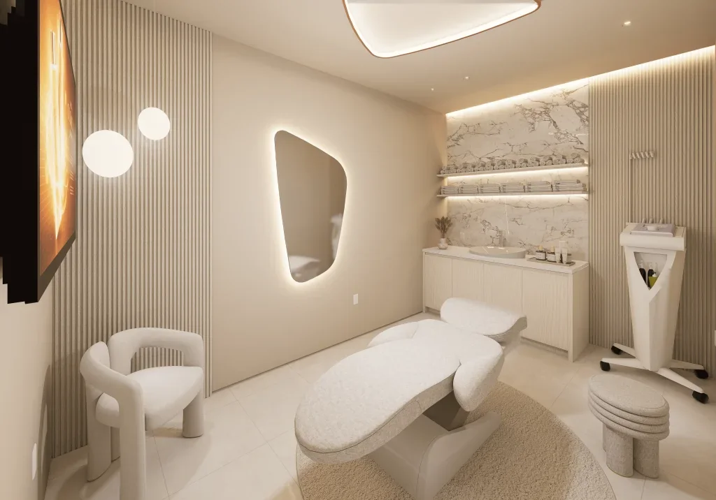 Architectural rendering of an interior at Aviva Medical Spa.