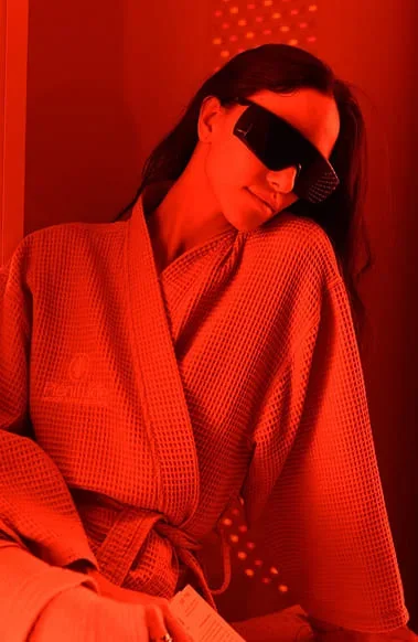 Red-light therapy equipment at Plenitude MedSpa.