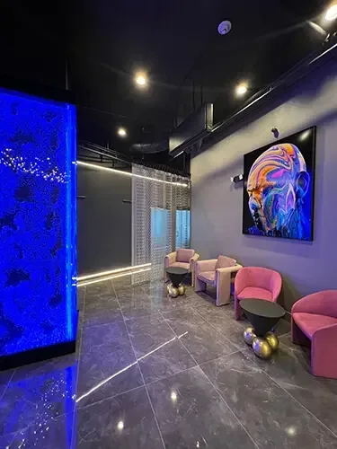 Reception area inside New Image Works in Aventura.