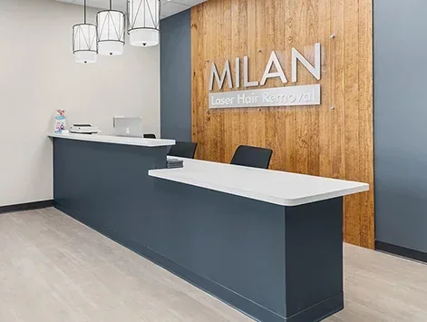 Front desk at Milan Laser Hair Removal in Doral