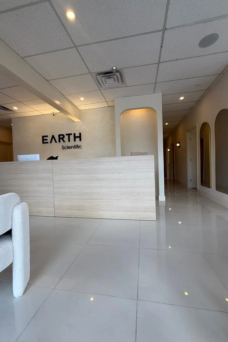 Reception area at Earth Scientific Spa in North Palm Beach
