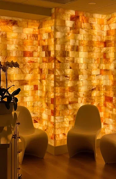 Salt lounge amenity at Plenitude MedSpa.