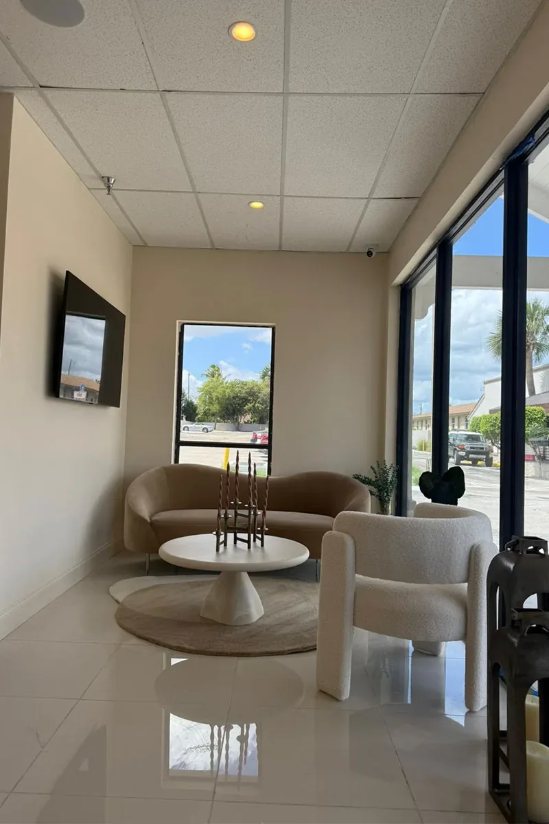 Waiting area at Earth Scientific Spa in North Palm Beach