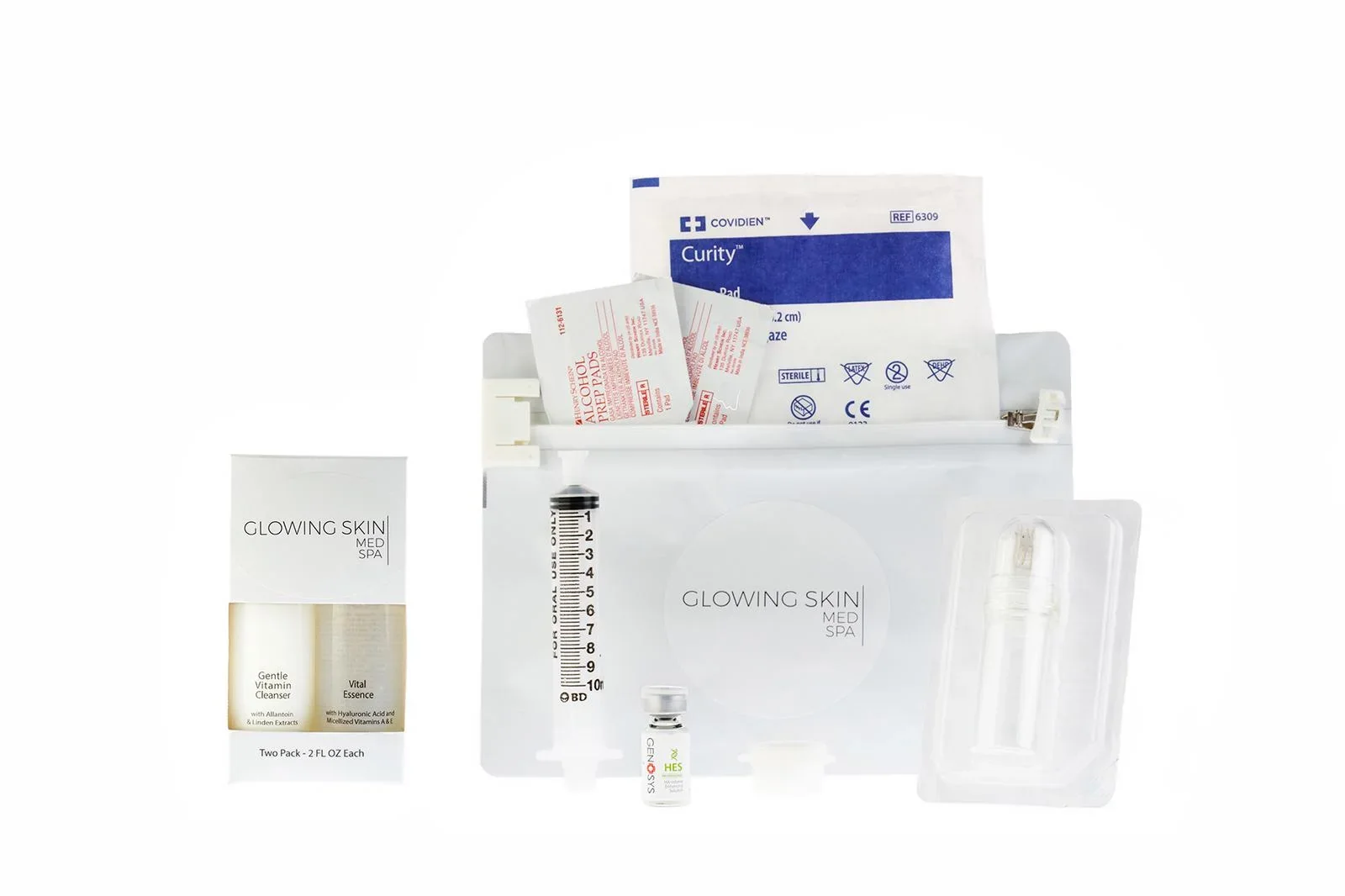 Glowing Skin Med Spa skincare collection and professional kit