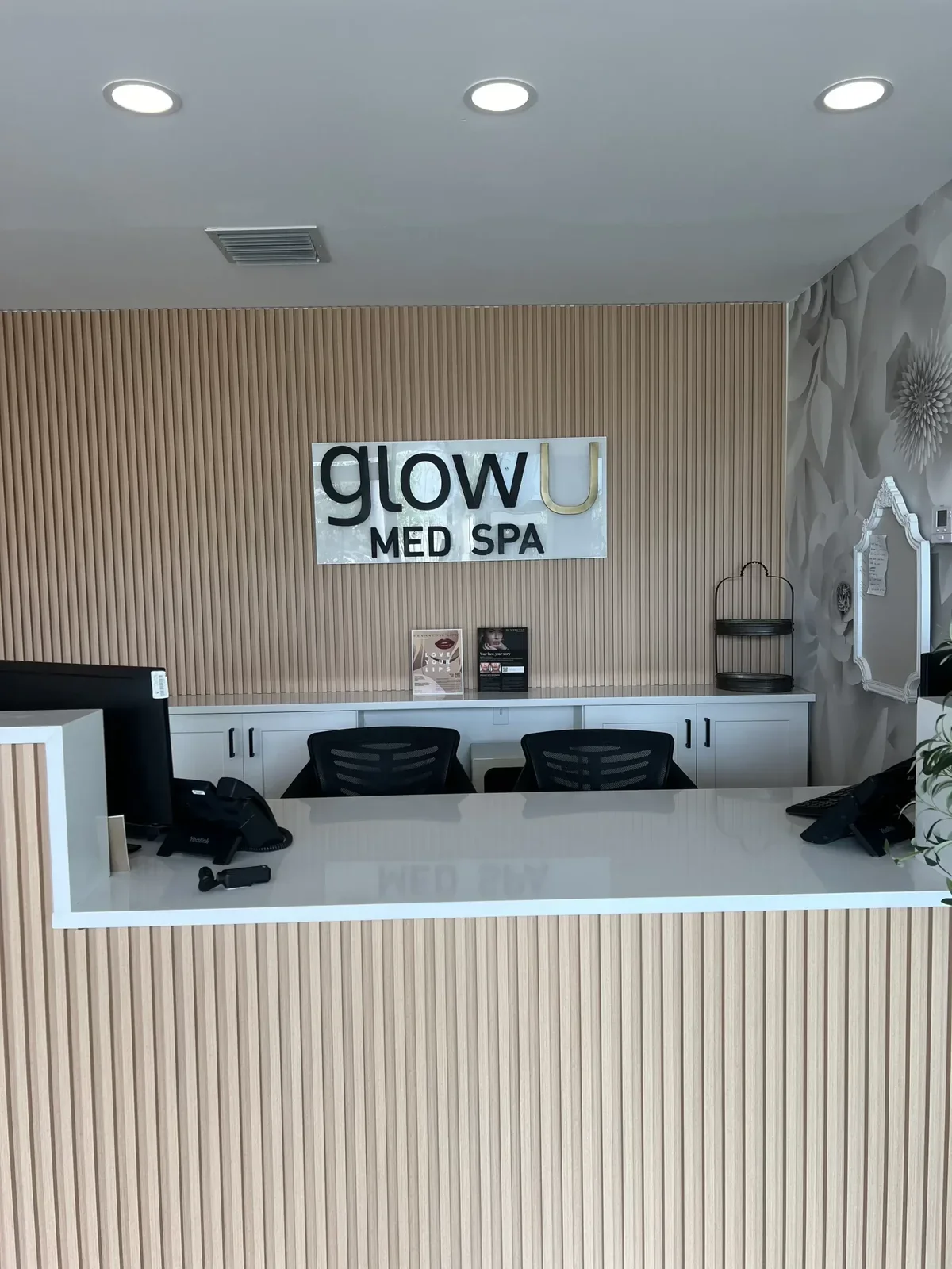 glowU Med Spa front desk in Boca Raton