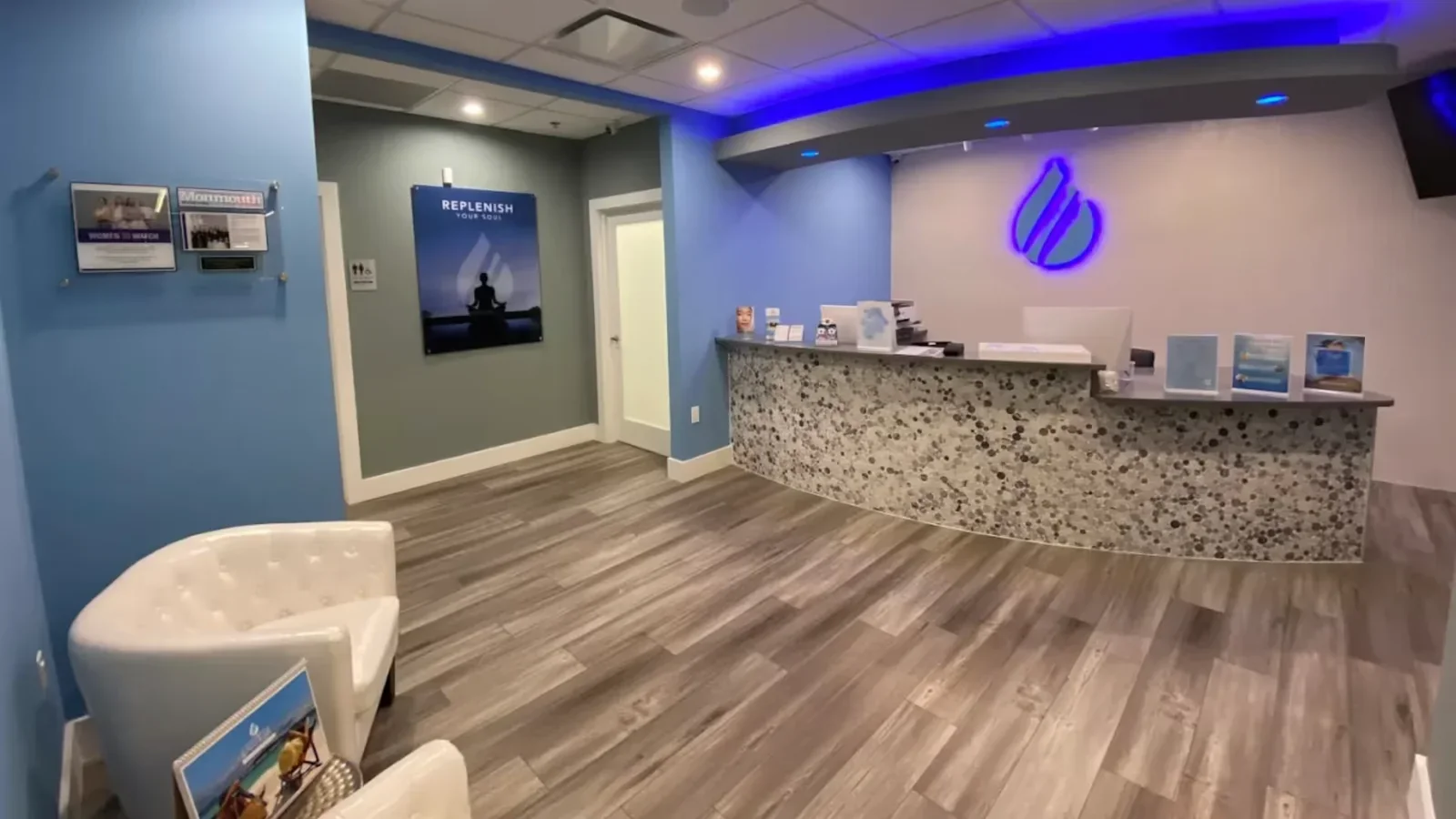 Infusion lounge chairs at Liquivida Aventura.