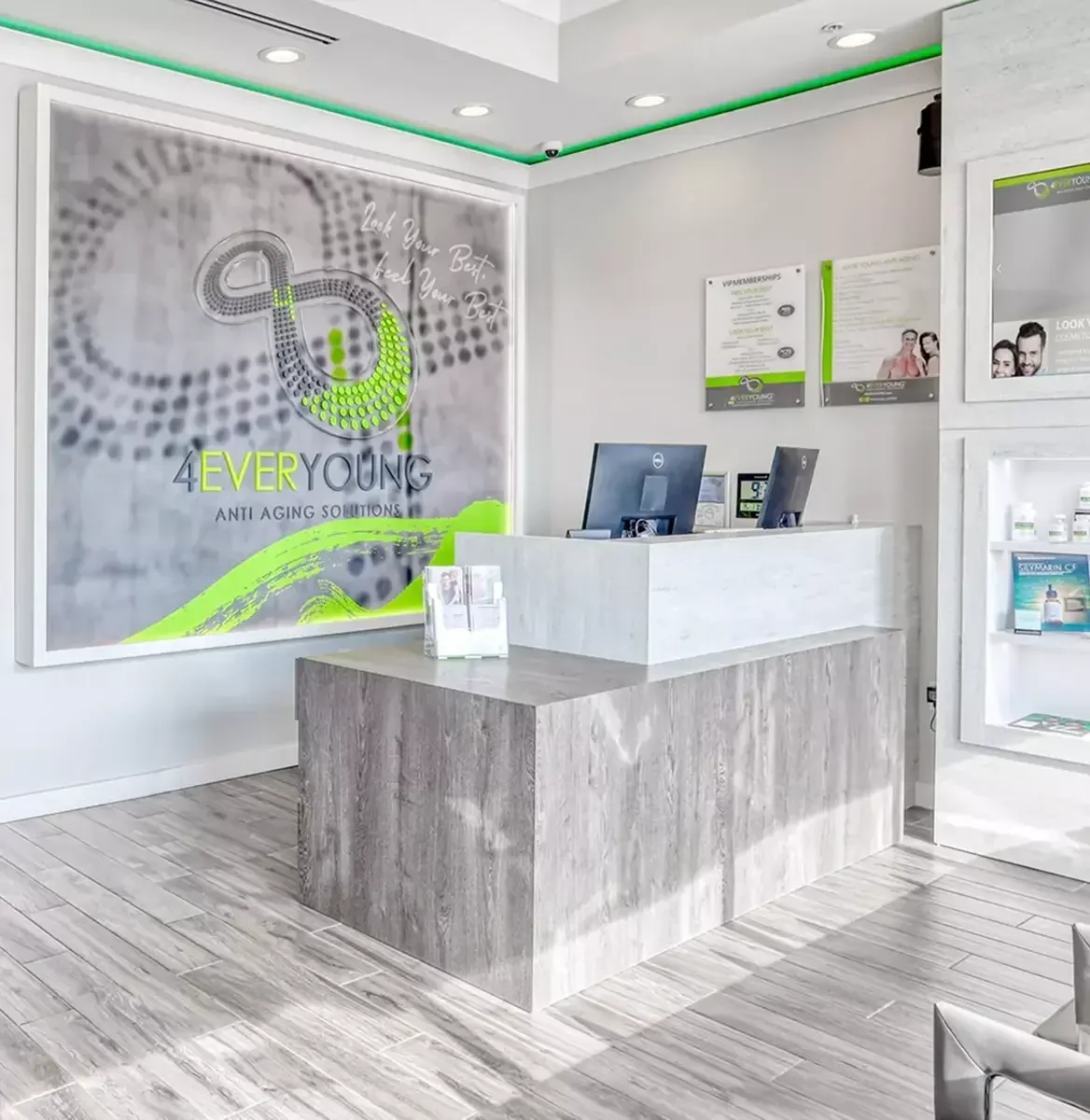 Reception area inside 4Ever Young Fort Lauderdale