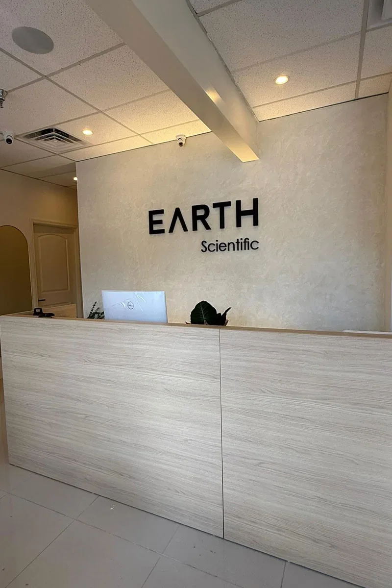 Front desk at Earth Scientific Spa in North Palm Beach