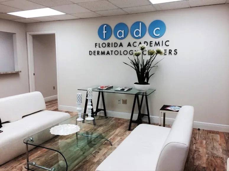 Florida Academic Dermatology Center lounge seating area.
